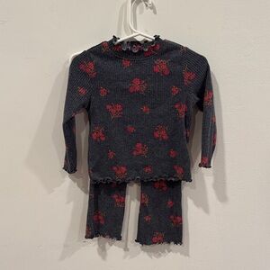 Old Navy Kids Long Sleeve Top - Black and Red Floral